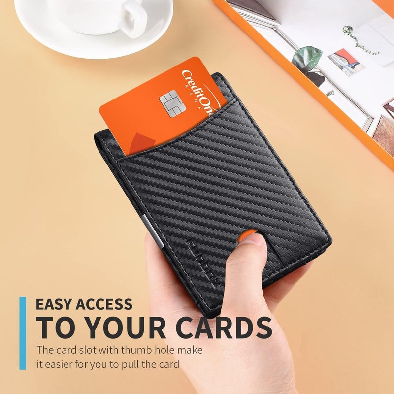 RUNBOX Slim Novelty Wallets for Men RFID Blocking 11 Card Holder Minimalist Small Leather Bifold Men's Front Pocket Wallet Gift Box - Image 4